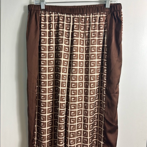 NWT Hansen & Gretel Bille Pant Geo Stamp Brown Wide Leg Size XL - Picture 3 of 16